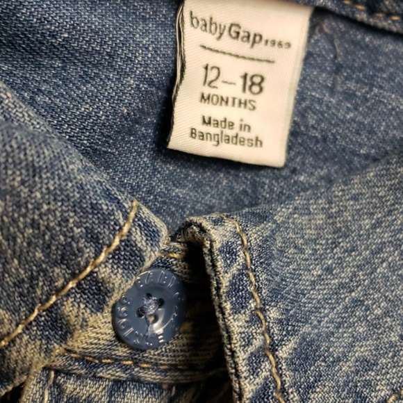 BABY GAP DENIM JUMPER  12-14 MTHS - Picture 5 of 7